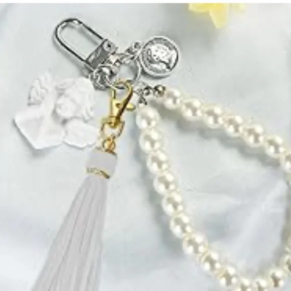 Leather Tassel for Purse With Golden Metal Caps Lobster Swivel Keychain NIP - Picture 6 of 12